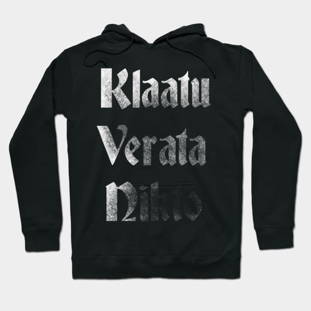 Klaatu Verata Necktie (White) Hoodie by lucafon18